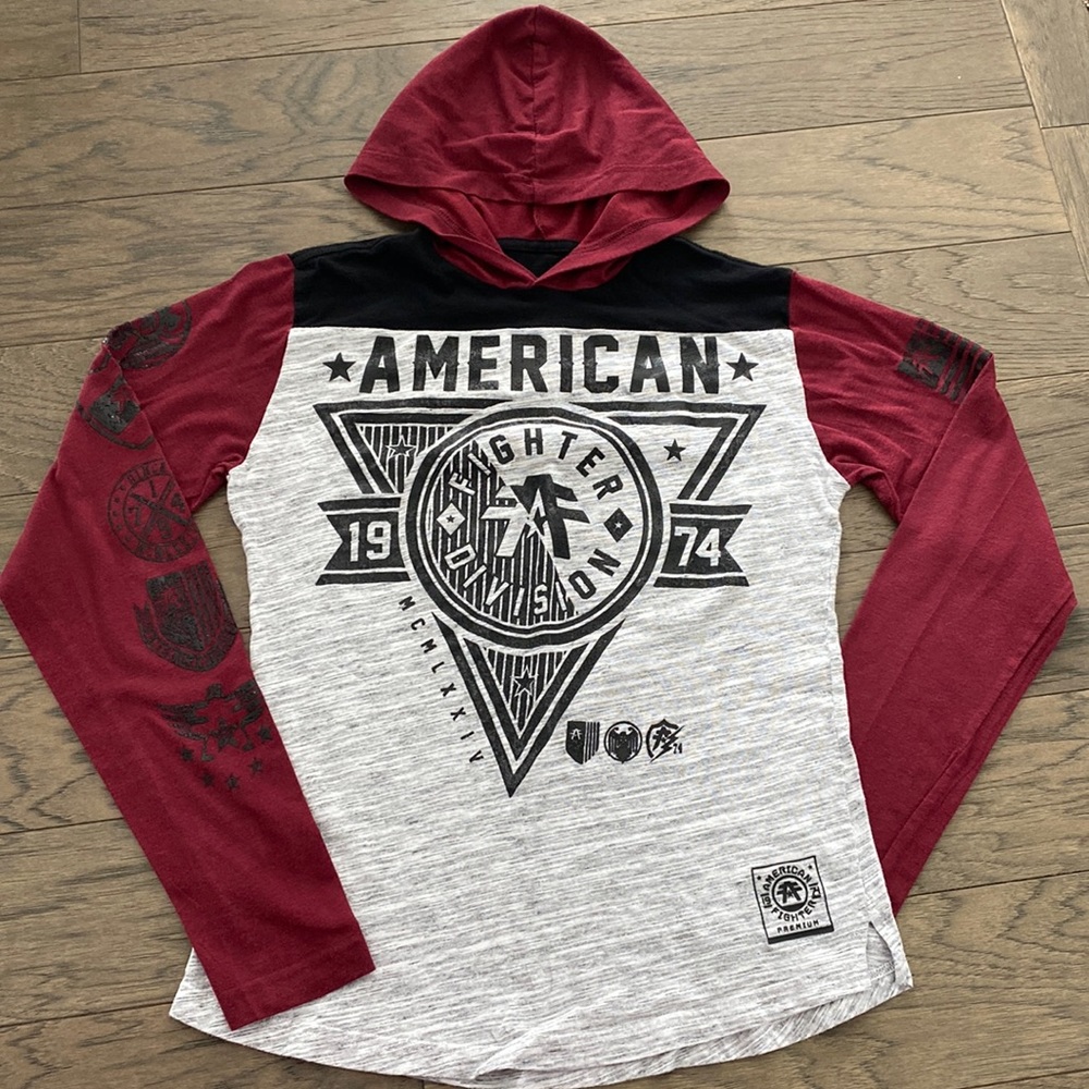 AMERICAN FIGHTER Hooded Long Sleeve Shirt
